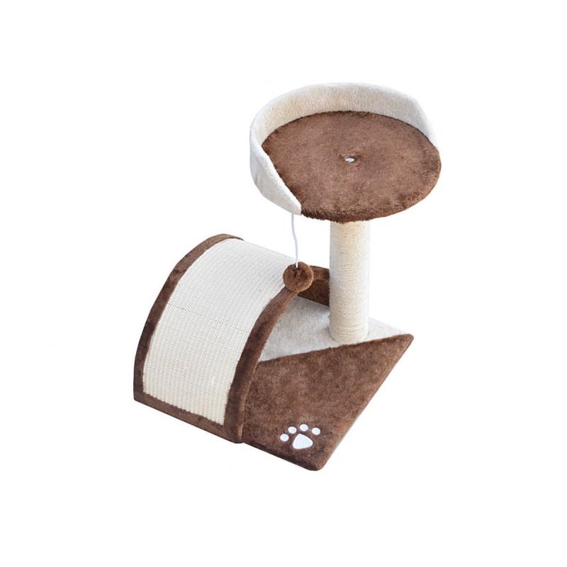 Drapak dla kota Legowisko+Budka biało-brązowy 43cm - obrazek 5