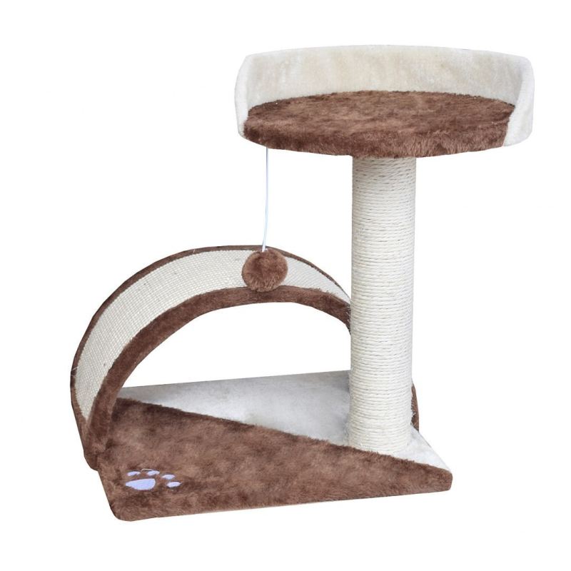 Drapak dla kota Legowisko+Budka biało-brązowy 43cm - obrazek 6