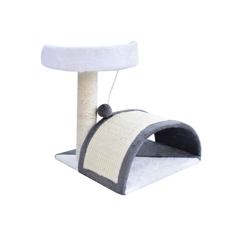 Drapak dla kota Legowisko+Budka biało-siwy 43cm - obrazek 3