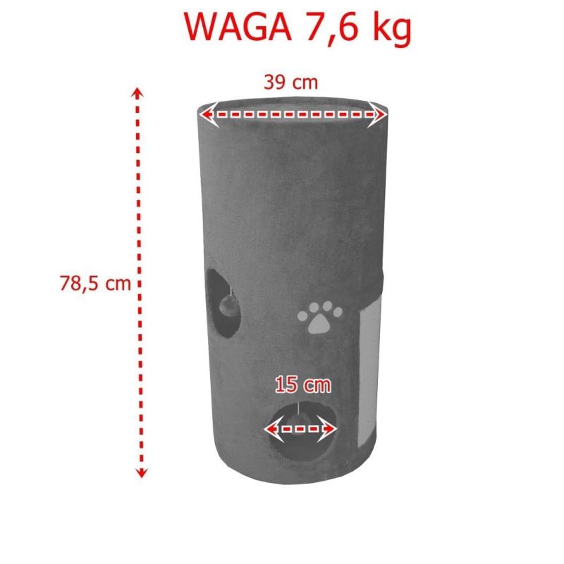 Drapak/Tuba/ Wieża/ Legowisko dla Kota 78cm Siwy - obrazek 5