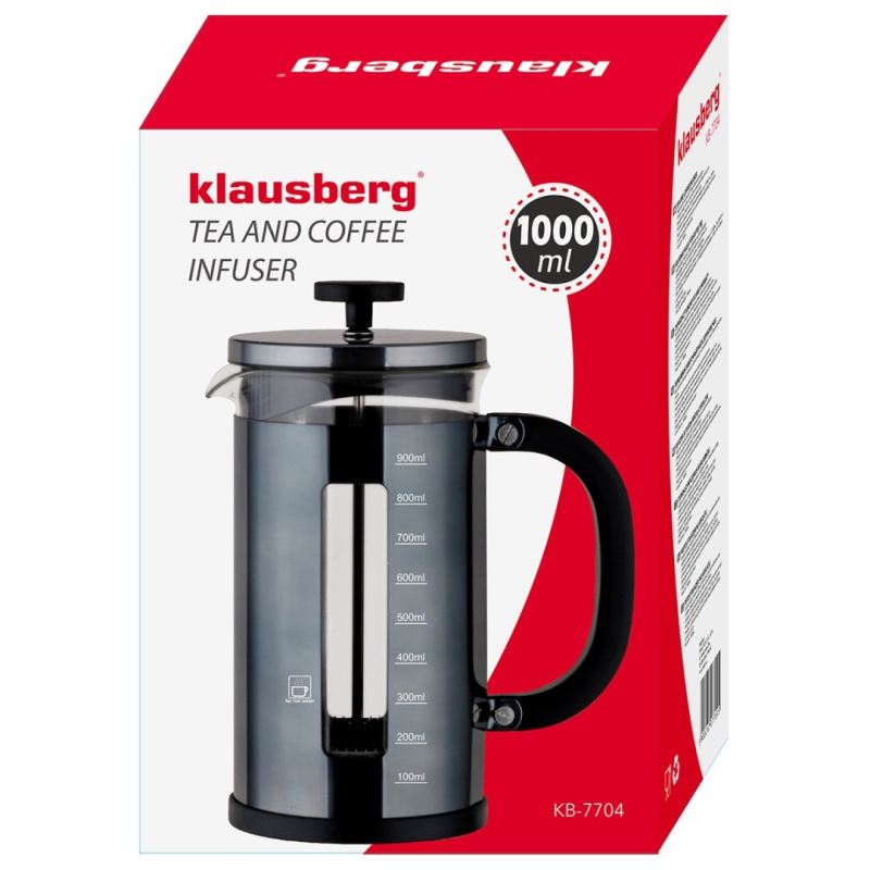 ZAPARZACZ TŁOKOWY DO KAWY/HERBATY 1000ml KLAUSBERG KB-7704 - obrazek 5