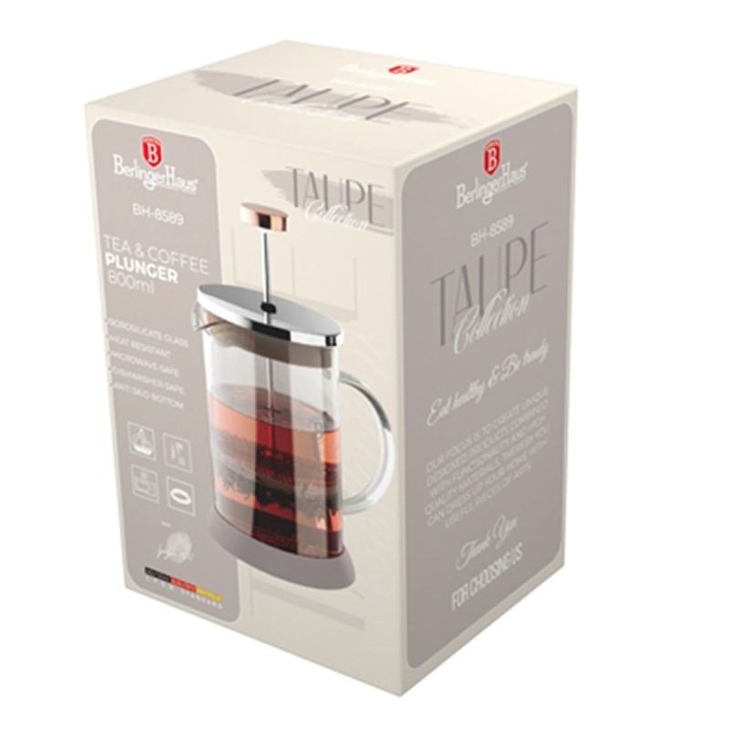 ZAPARZACZ TŁOKOWY DO KAWY HERBATY 800ml BERLINGER HAUS BH-8589 TAUPE - obrazek 8