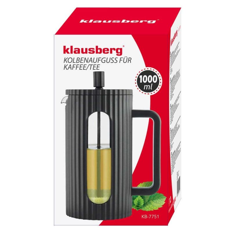 ZAPARZACZ TŁOKOWY DO KAWY/HERBATY 1000ml KLAUSBERG KB-7751 CZARNY - obrazek 12