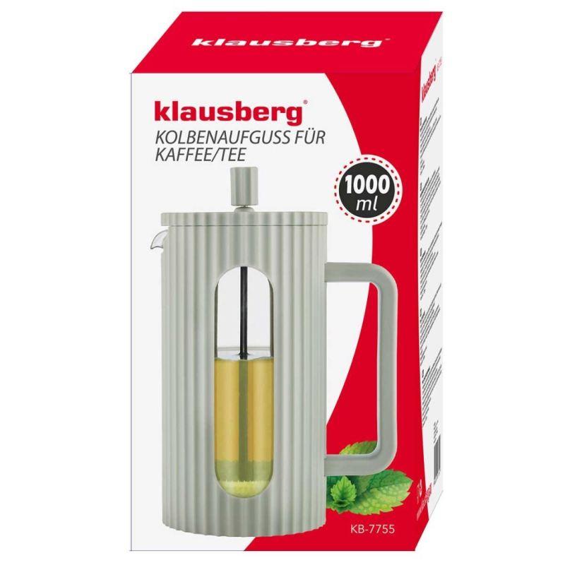 ZAPARZACZ TŁOKOWY DO KAWY/HERBATY 1000ml KLAUSBERG KB-7755 ZIELONY - obrazek 9