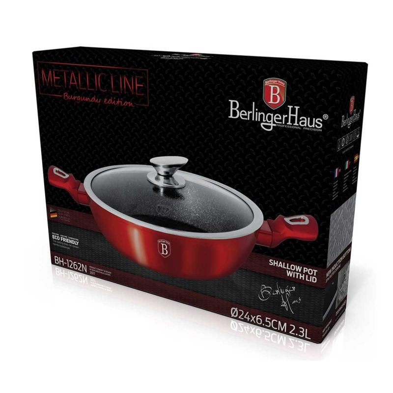 GARNEK GRANITOWY 24cm BERLINGER HAUS BH-1262 BURGUNDY METALLIC - obrazek 2