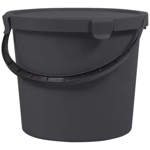 Wiadro z pokrywą Plast Team Berry 10L ciemnoszare