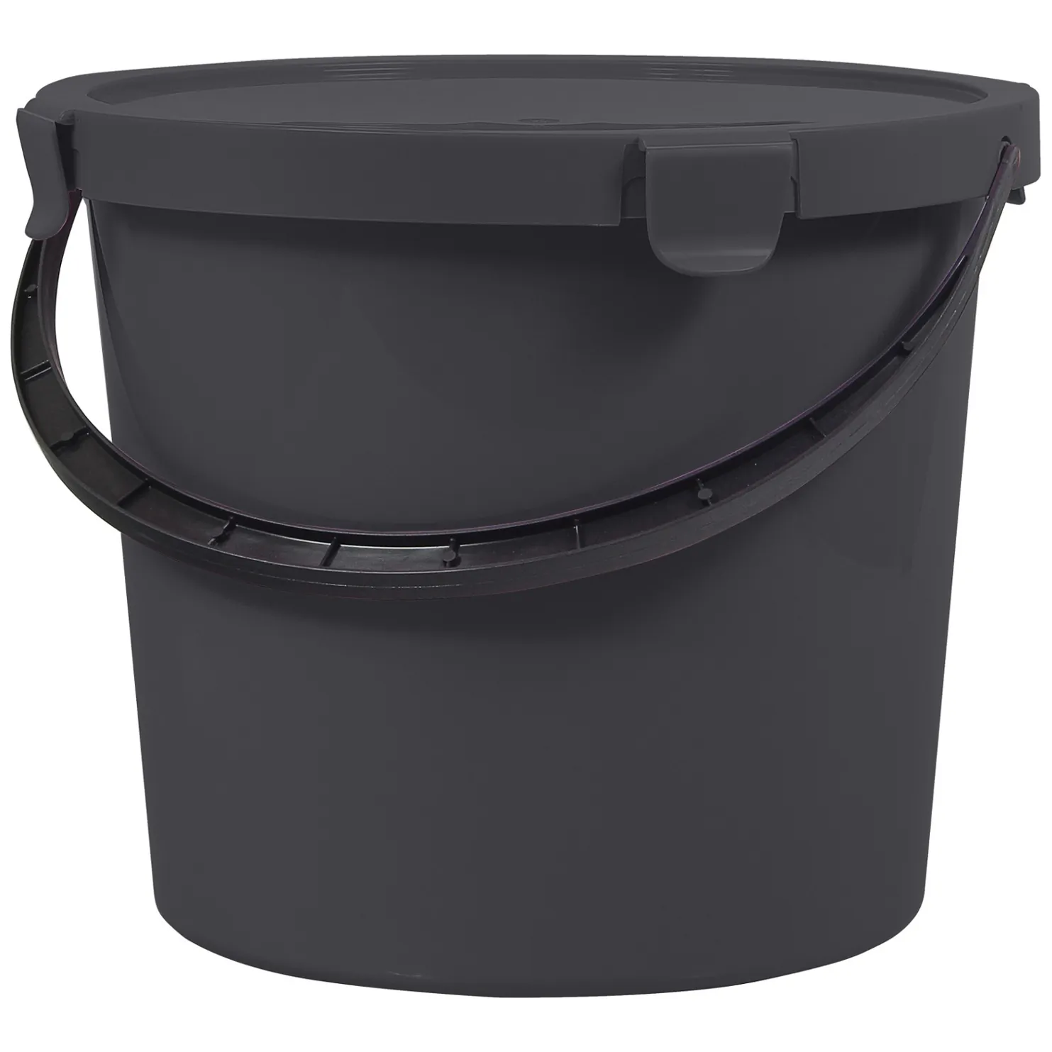 Wiadro z pokrywą Plast Team Berry 10L ciemnoszare