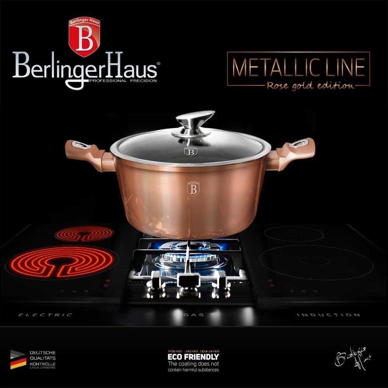 GARNEK GRANITOWY 30cm BERLINGER HAUS BH-6194 ROSE GOLD - obrazek 2