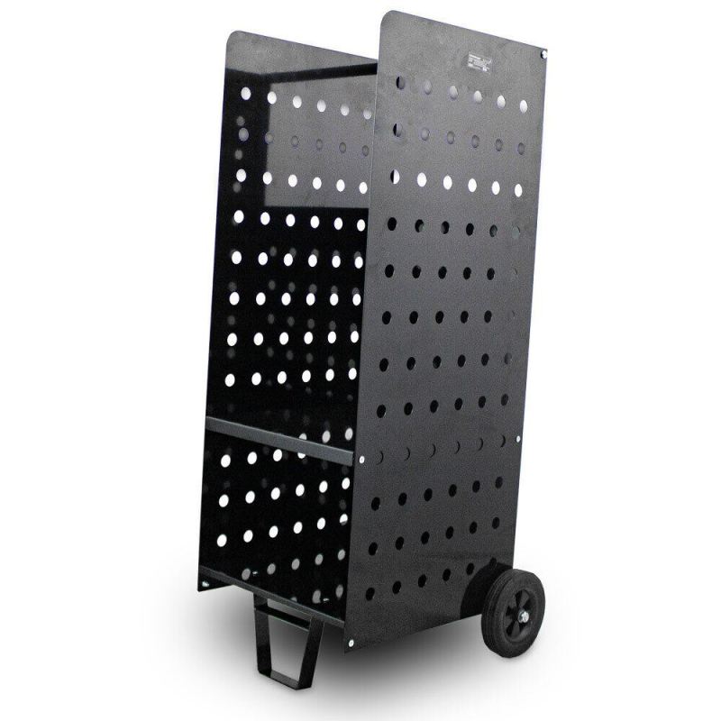Wózek na drewno kominkowe 100 kg metalowy z gumowanymi kółkami solidny Stal - obrazek 2
