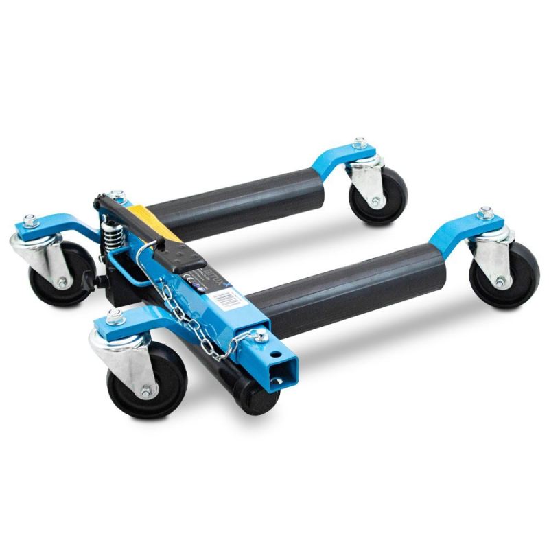 Wózek manewrowy hydrauliczny pod koła 1 sztuka niebieski - obrazek 2