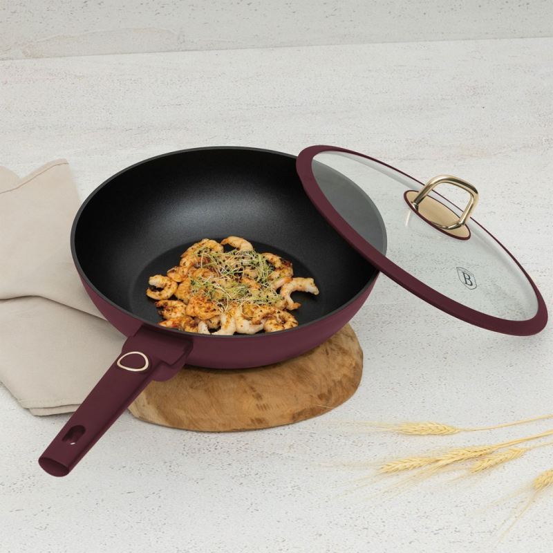 WOK TYTANOWY Z POKRYWĄ 28cm BERLINGER HAUS BH-8034 LEONARDO - obrazek 2