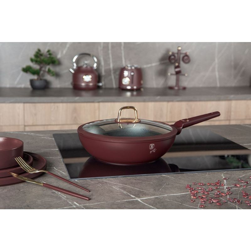 WOK TYTANOWY Z POKRYWĄ 28cm BERLINGER HAUS BH-8034 LEONARDO - obrazek 6
