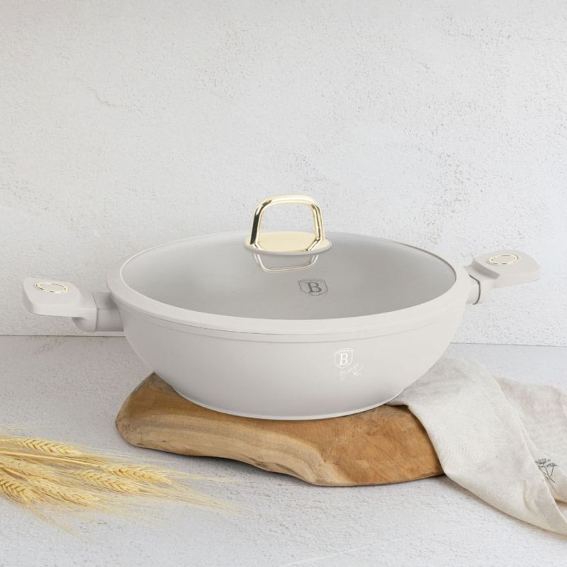 WOK TYTANOWY Z POKRYWĄ 30cm BERLINGER HAUS BH-8065 SAHARA - obrazek 3