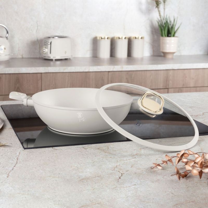 WOK TYTANOWY Z POKRYWĄ 30cm BERLINGER HAUS BH-8065 SAHARA - obrazek 4