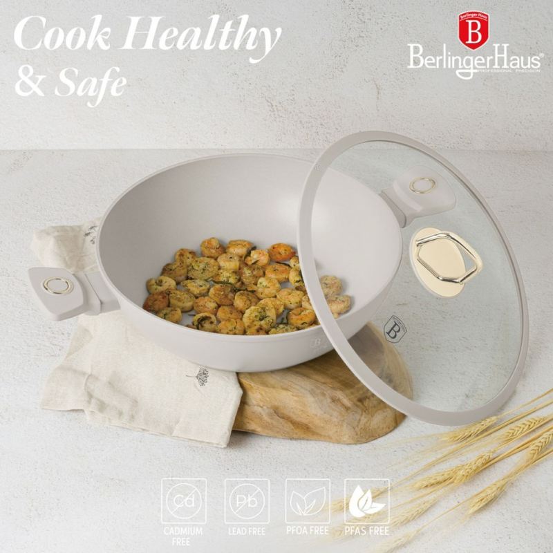 WOK TYTANOWY Z POKRYWĄ 30cm BERLINGER HAUS BH-8065 SAHARA - obrazek 9