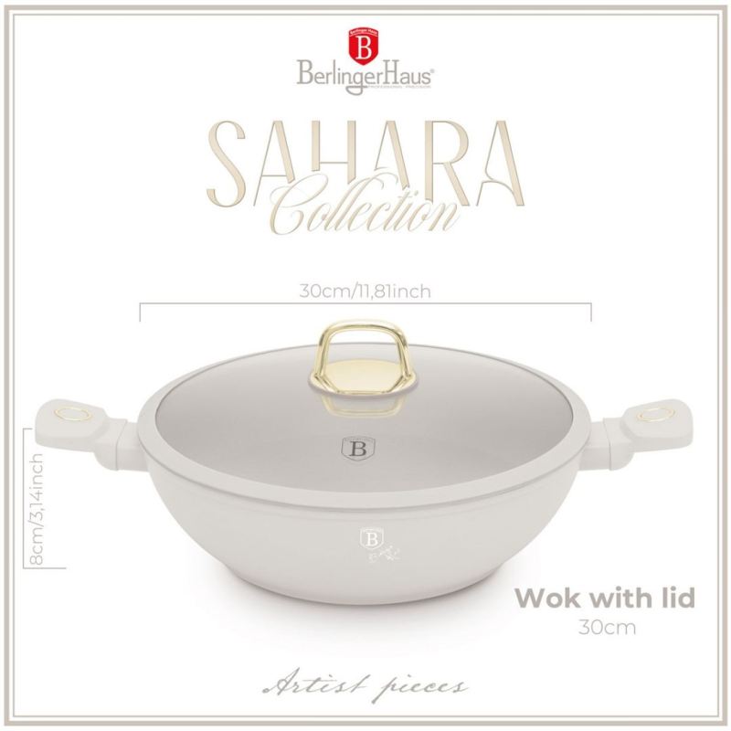 WOK TYTANOWY Z POKRYWĄ 30cm BERLINGER HAUS BH-8065 SAHARA - obrazek 10