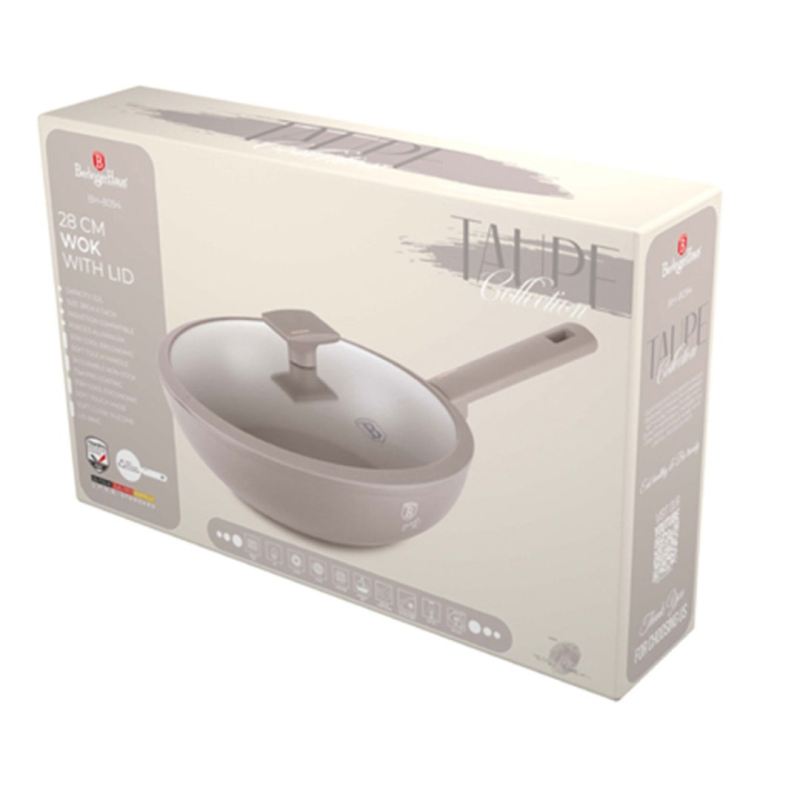 WOK TYTANOWY Z POKRYWĄ 28cm BERLINGER HAUS BH-8094 TAUPE - obrazek 7