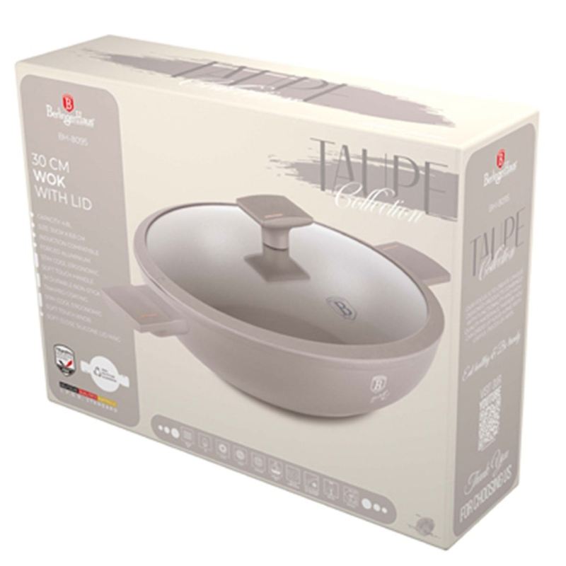 WOK TYTANOWY Z POKRYWĄ 30cm BERLINGER HAUS BH-8095 TAUPE - obrazek 7