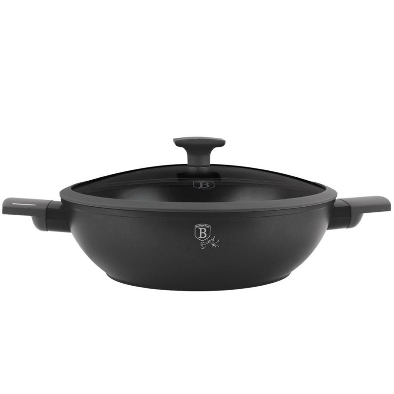 WOK TYTANOWY Z POKRYWĄ 30cm BERLINGER HAUS BH-8125 ANTRACIT - obrazek 5