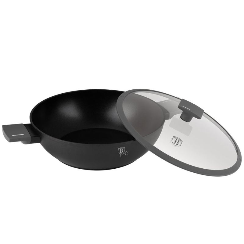 WOK TYTANOWY Z POKRYWĄ 30cm BERLINGER HAUS BH-8125 ANTRACIT - obrazek 7