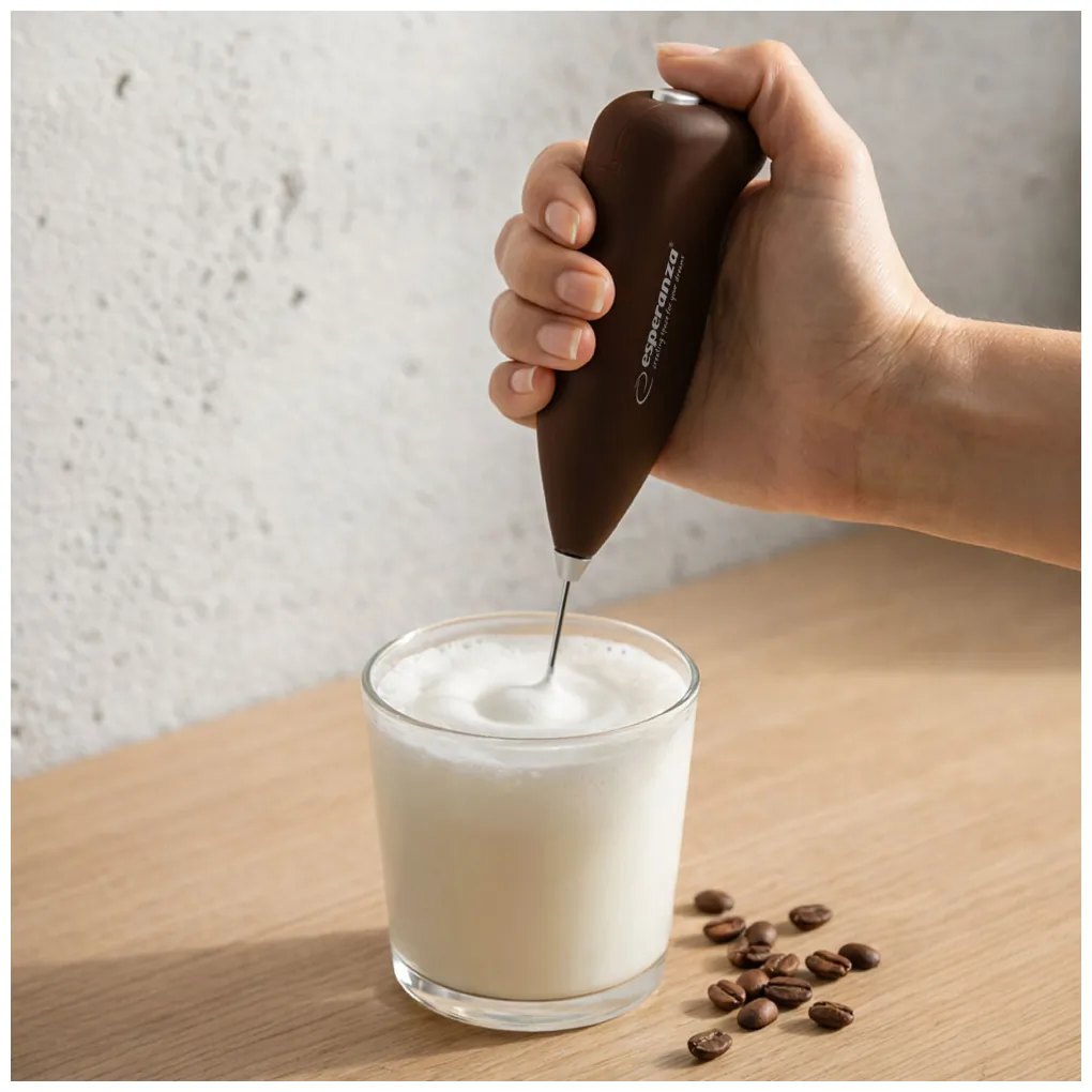 EKF001N Esperanza spieniacz do mleka ręczny latte brązowy - obrazek 3