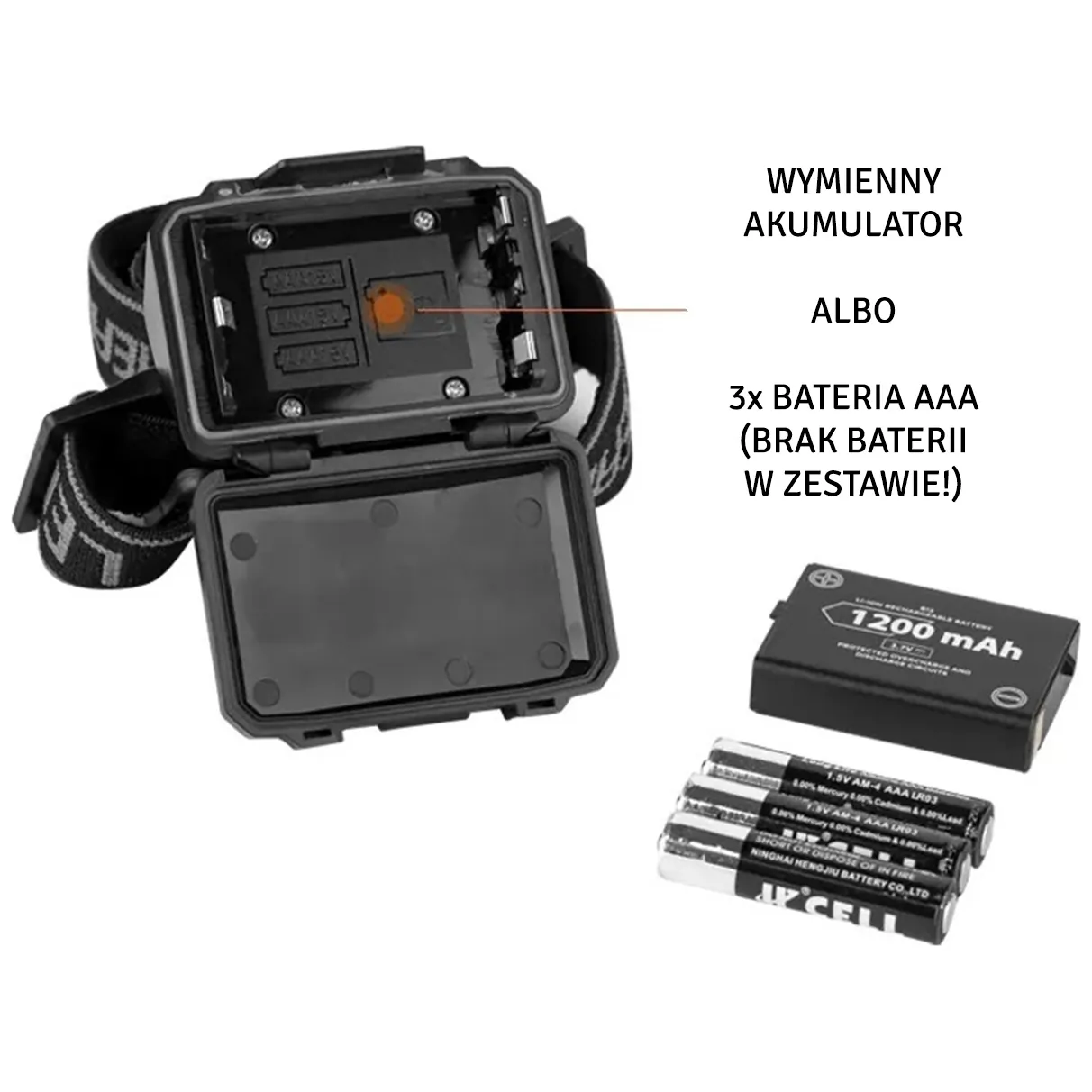 ZD111 Latarka czołowa led - obrazek 3