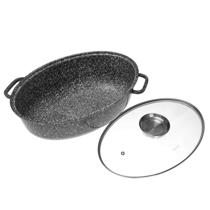 BRYTFANNA CERAMICZNA 38cm Z POKRYWĄ KLAUSBERG KB-7366 - obrazek 2