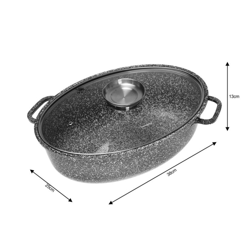 BRYTFANNA CERAMICZNA 38cm Z POKRYWĄ KLAUSBERG KB-7366 - obrazek 3