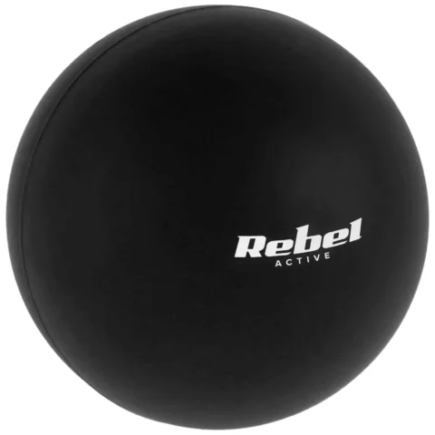 Piłka do masażu 6.25cm, kolor czarny, materiał silikon, REBEL ACTIVE