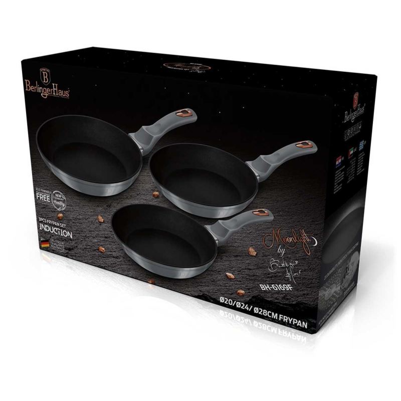 ZESTAW 3 PATELNI 20/24/28CM BERLINGER HAUS BH-6169 MOONLIGHT - obrazek 3