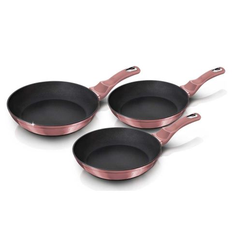 ZESTAW 3 PATELNI 20/24/28CM BERLINGER HAUS BH-6170 I-ROSE