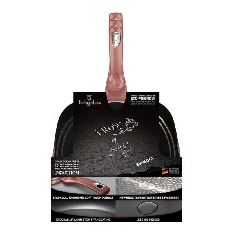 ZESTAW 3 PATELNI GRANITOWYCH 20/24/28CM BERLINGER HAUS BH-6041 I-ROSE - obrazek 3