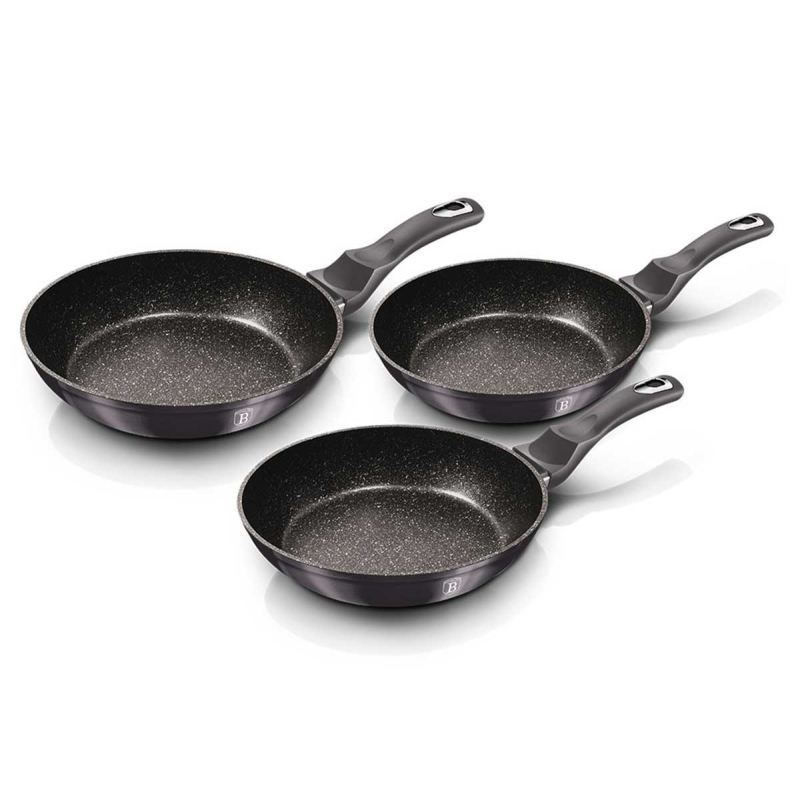 ZESTAW 3 PATELNI GRANITOWYCH BERLINGER HAUS BH-6903 CARBON PRO - obrazek 2