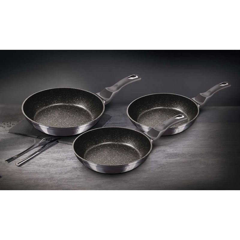 ZESTAW 3 PATELNI GRANITOWYCH BERLINGER HAUS BH-6903 CARBON PRO - obrazek 4