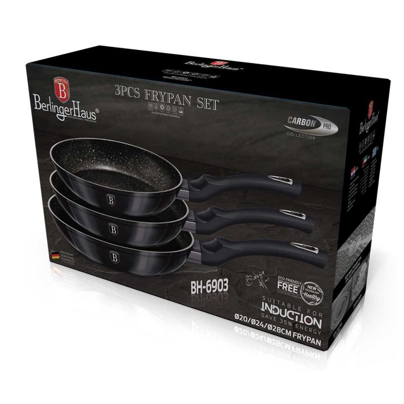 ZESTAW 3 PATELNI GRANITOWYCH BERLINGER HAUS BH-6903 CARBON PRO - obrazek 6