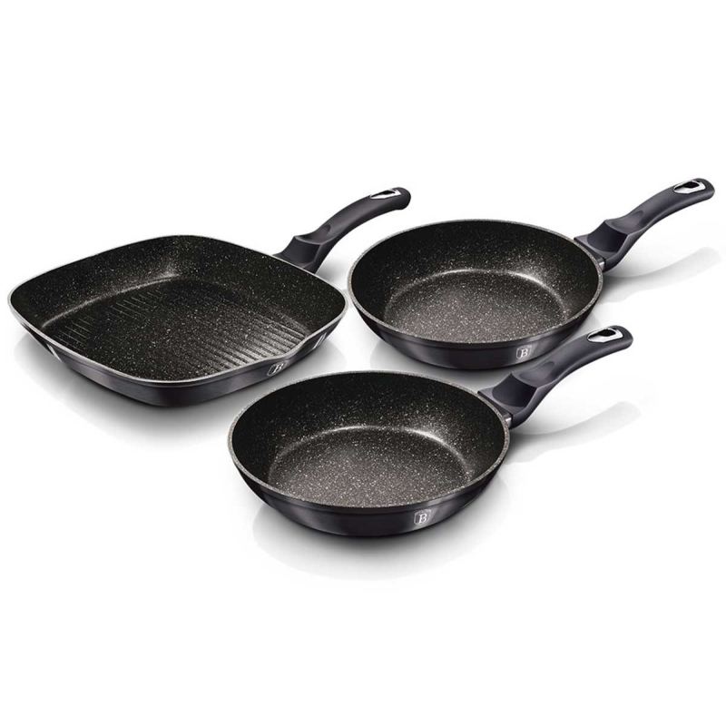 ZESTAW 3 PATELNI GRANITOWYCH BERLINGER HAUS BH-6904 CARBON PRO - obrazek 2