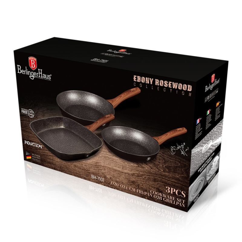 ZESTAW 3 PATELNI GRANITOWYCH BERLINGER HAUS BH-7101 - obrazek 3