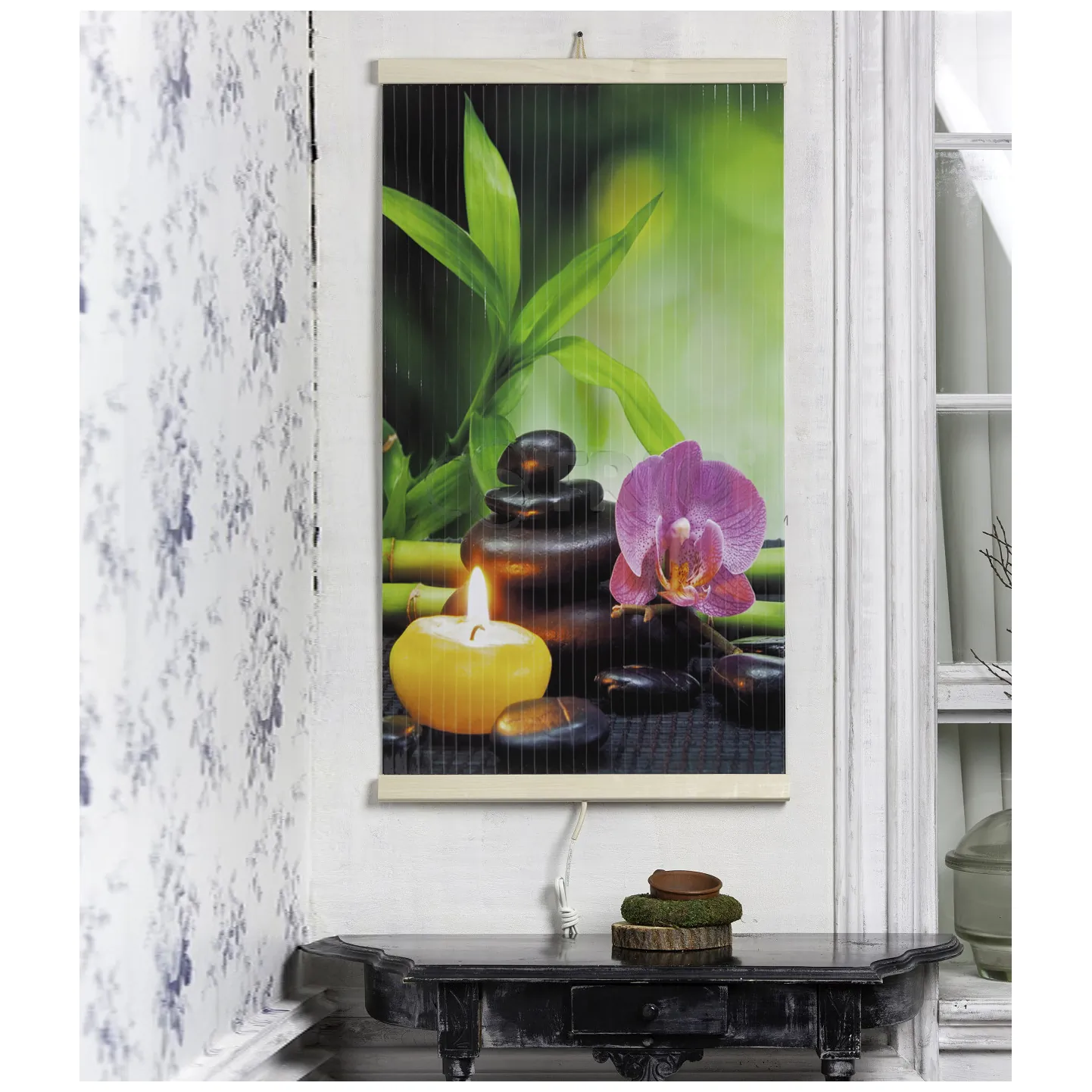Grzejnik na podczerwień - giętki panel grzewczy 430W TRIO wzór 3 harmonia, wymiary 100x57cm z regulatorem - obrazek 2