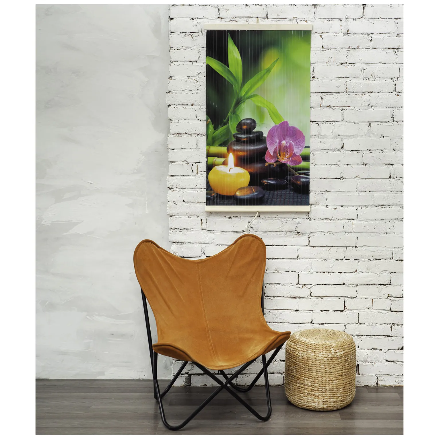 Grzejnik na podczerwień - giętki panel grzewczy 430W TRIO wzór 3 harmonia, wymiary 100x57cm z regulatorem - obrazek 3