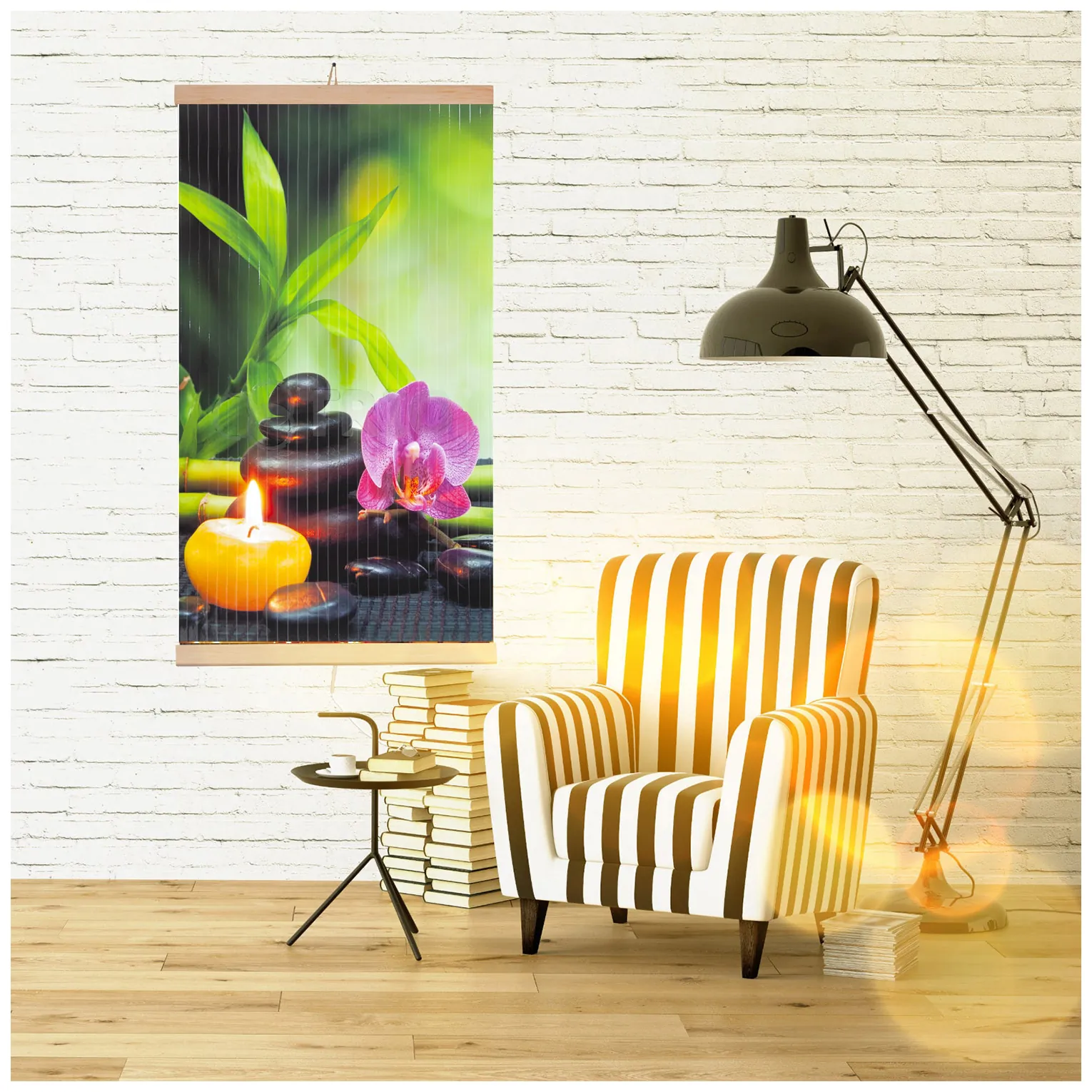 Grzejnik na podczerwień - giętki panel grzewczy 430W TRIO wzór 3 harmonia, wymiary 100x57cm z regulatorem - obrazek 4