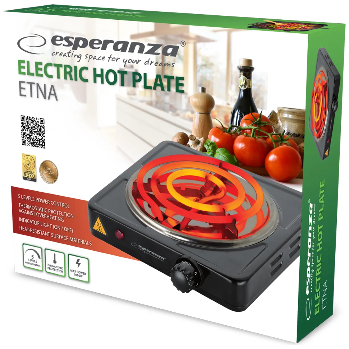 EKH012K Esperanza kuchenka elektryczna etna - obrazek 4