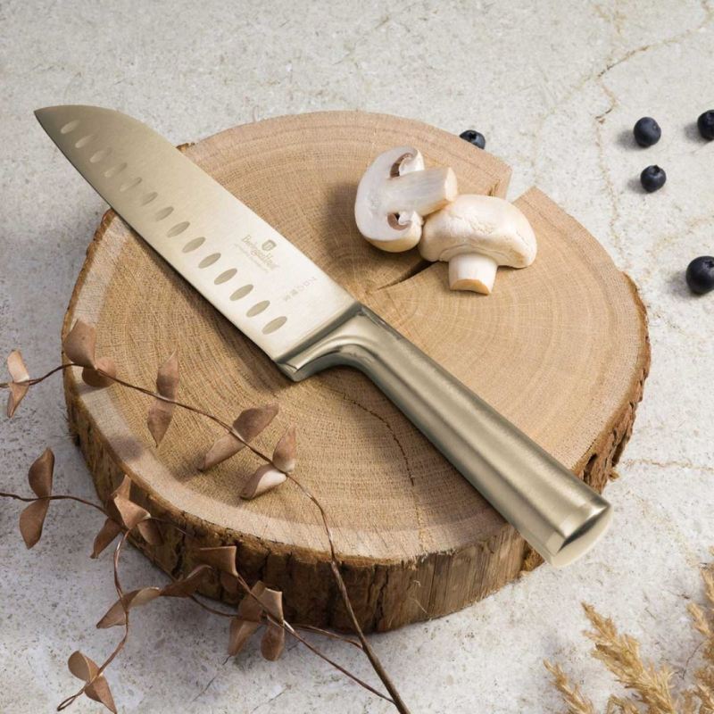 STALOWY NÓŻ SANTOKU BERLINGER HAUS 17,5cm BH-2829 GOLD - obrazek 2