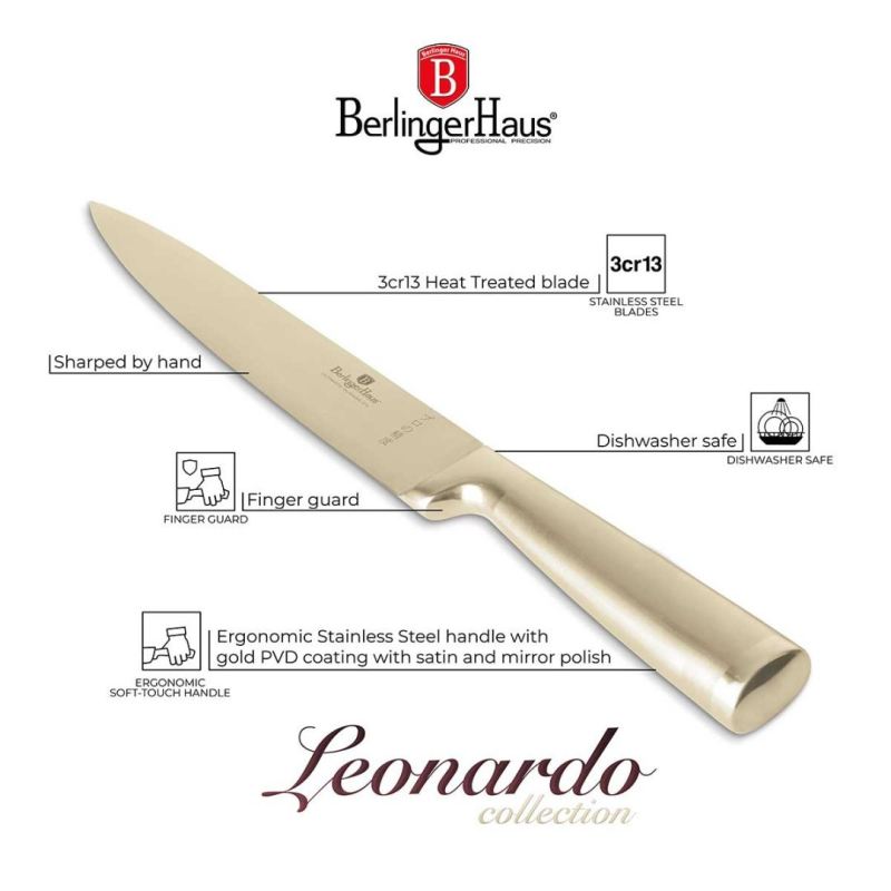 STALOWY NÓŻ DO FILETOWANIA BERLINGER HAUS 22cm BH-2931 GOLD - obrazek 3
