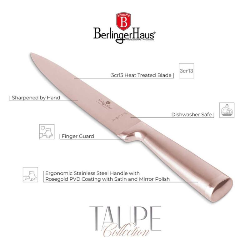 STALOWY NÓŻ DO FILETOWANIA BERLINGER HAUS 22cm BH-2937 ROSE GOLD - obrazek 4