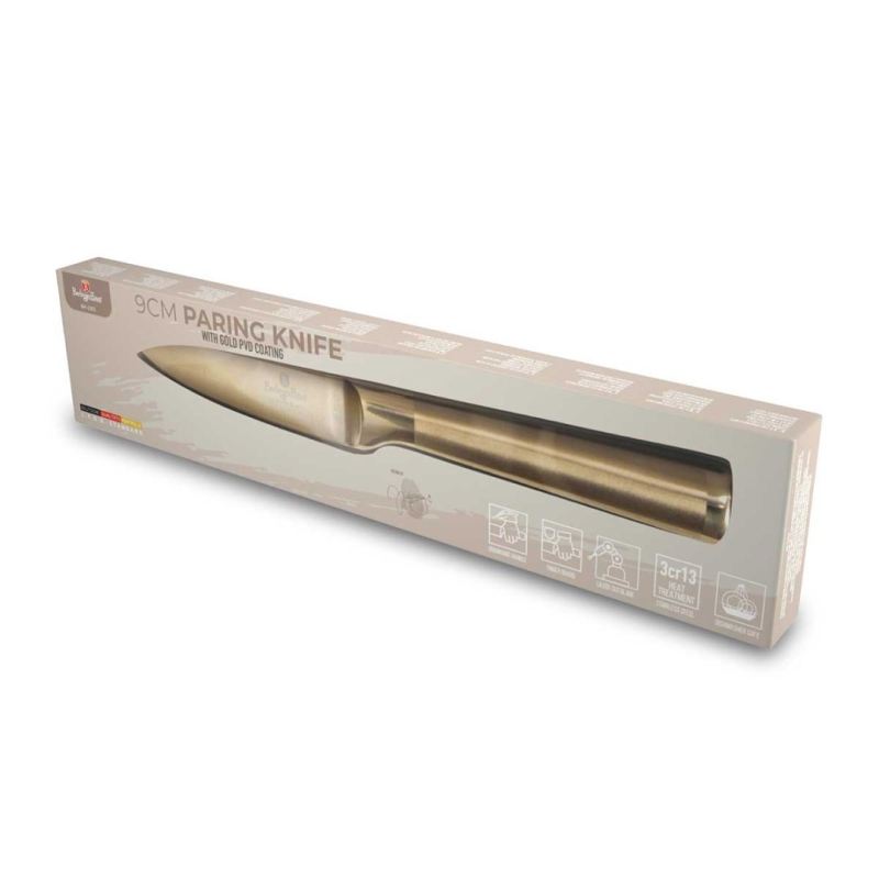 STALOWY NÓŻ DO OBIERANIA BERLINGER HAUS 9,5cm BH-2933 GOLD - obrazek 7