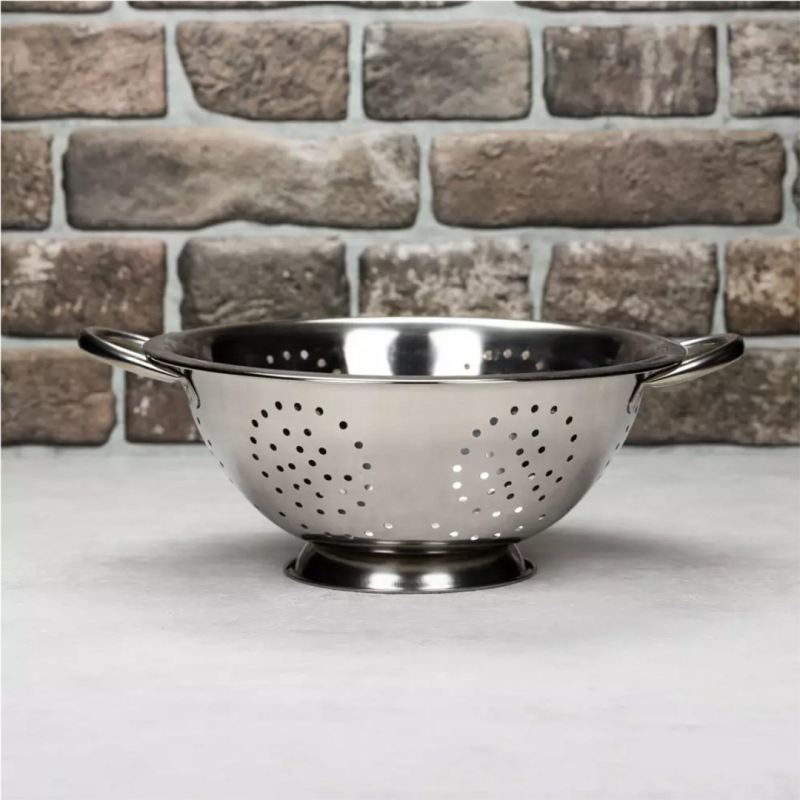 STALOWY DURSZLAK 24cm Z UCHWYTAMI KINGHOFF KH-1235 - obrazek 4