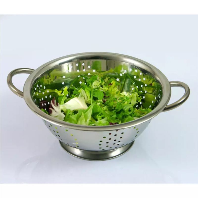 STALOWY DURSZLAK 24cm Z UCHWYTAMI KINGHOFF KH-1235 - obrazek 5