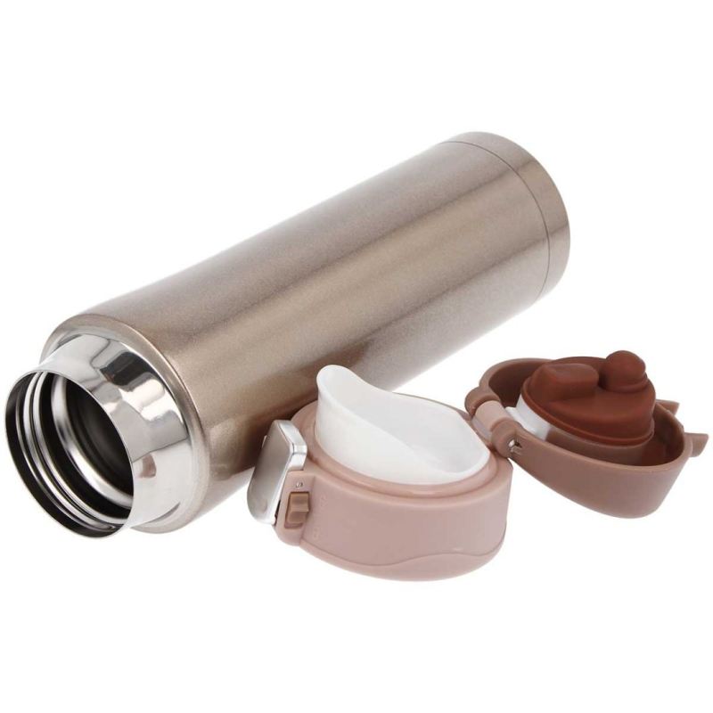 STALOWY KUBEK TERMICZNY PODRÓŻNY TERMOS 450ml 1056 złoty - obrazek 3