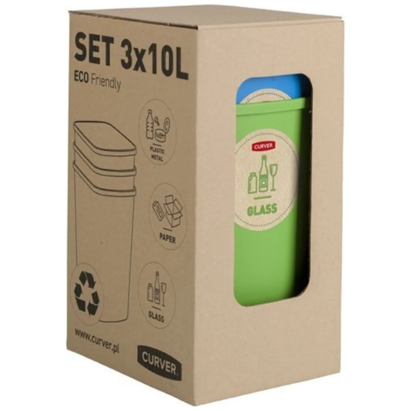 Zestaw 3 koszy do sortowania Curver Eco Friendly - obrazek 3