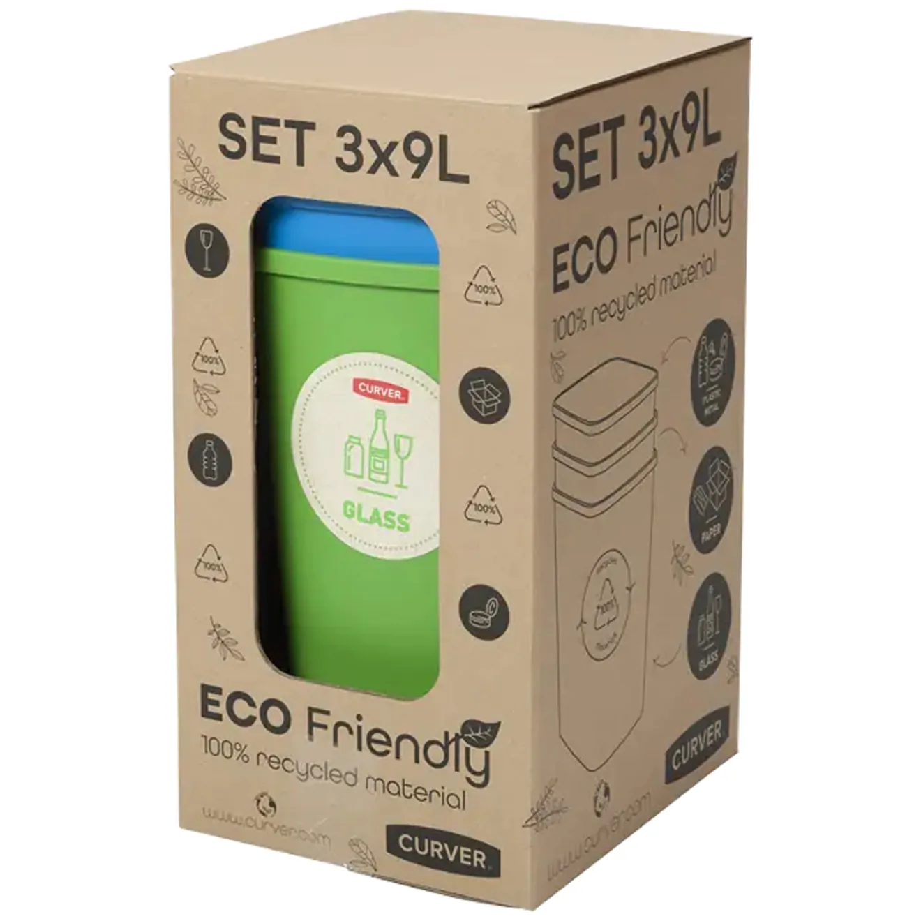 Zestaw 3 koszy do sortowania Curver Eco Friendly - obrazek 4